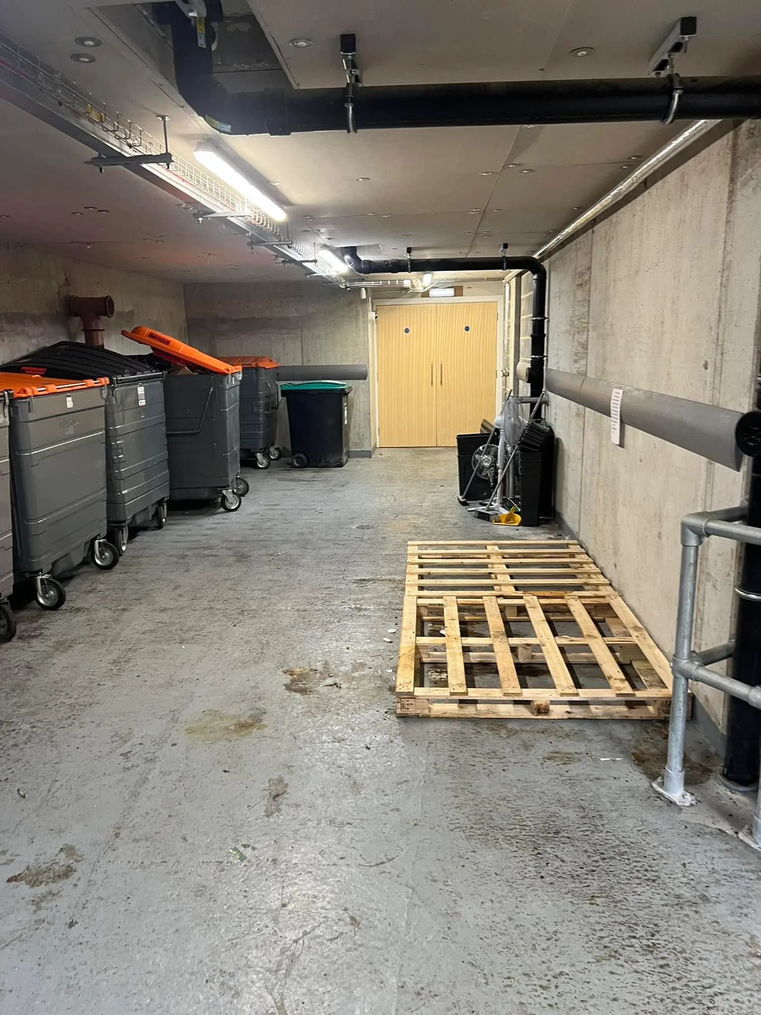 Empty roof with just a bed frame