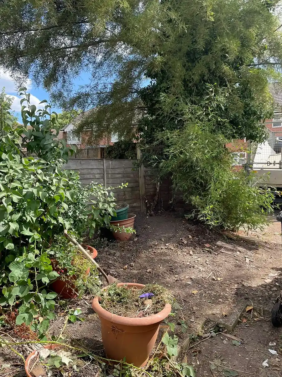 Garden waste being cleared